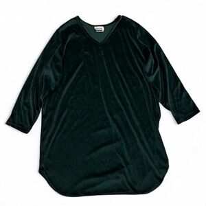Vintage 90’s Personal Identity Woman Velvet Velour V Neck Tunic Long Sleeve